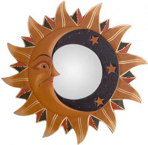 Gold Sun, Moon & Stars Mirror, 12"
