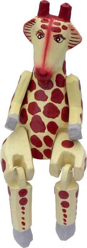 Hinged Sitting Wood Giraffe