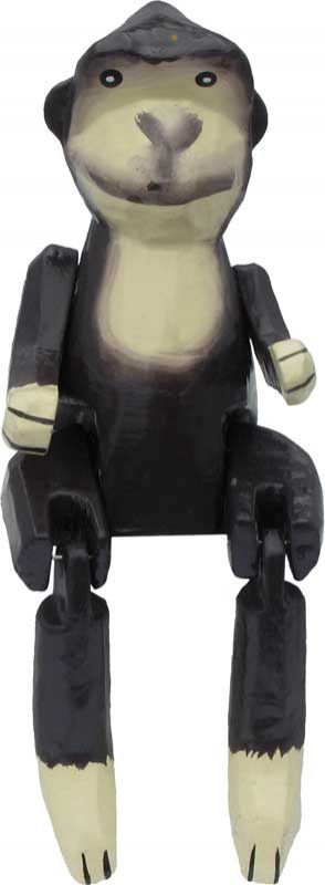 Hinged Sitting Wood Monkey