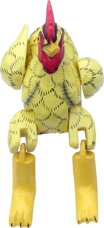 Hinged Sitting Wood Rooster