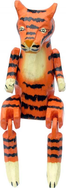 Hinged Sitting Wood Tiger