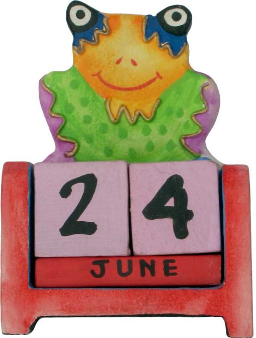 Mini-Wood Block Calendar with Frog