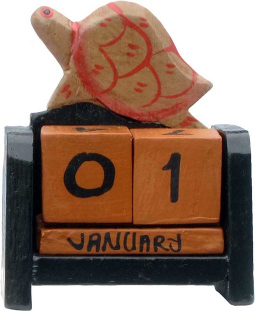Mini-Wood Block Calendar with Turtle