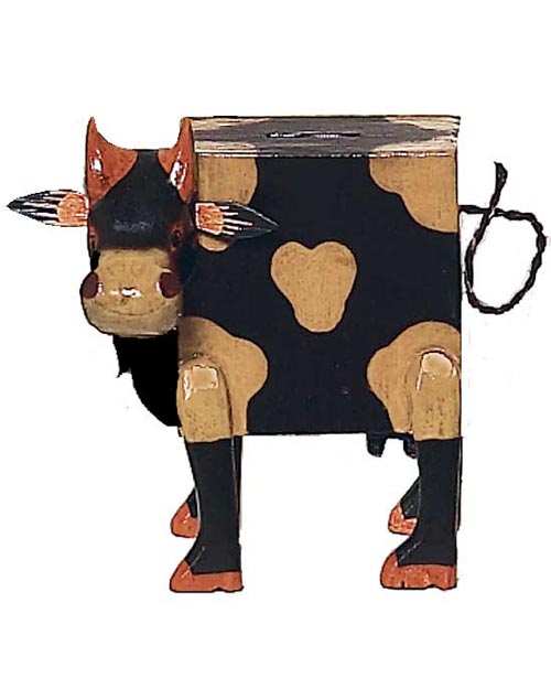 Wooden Cow Piggy Bank