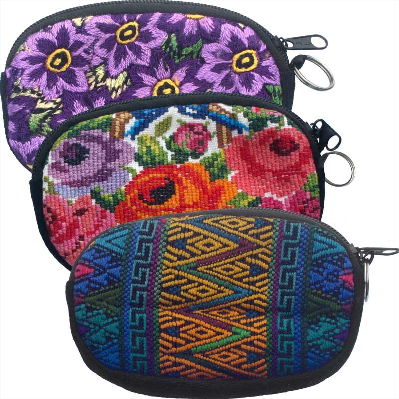 Oval Cosmetics Purse with Key Ring
