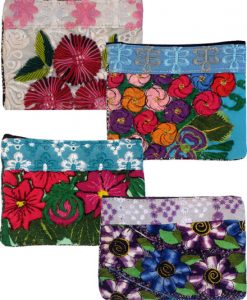 Small Floral Embroidery Huipil Coin Purse