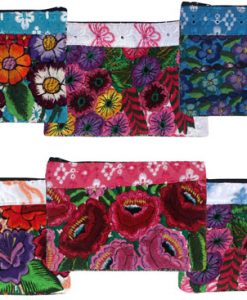 Large Floral Embroidery Huipil Coin Purse