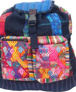 Colorful Patch & Denim Color Backpack