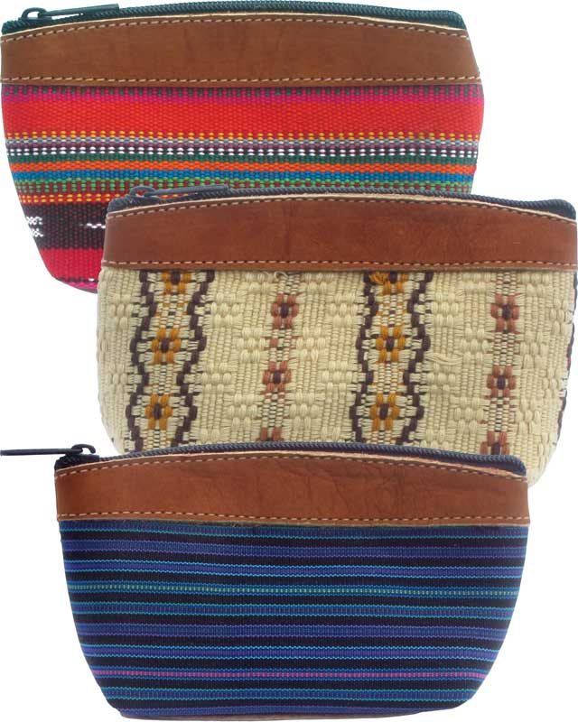 Small Cosmetic Purse with Suede Top & Bottom