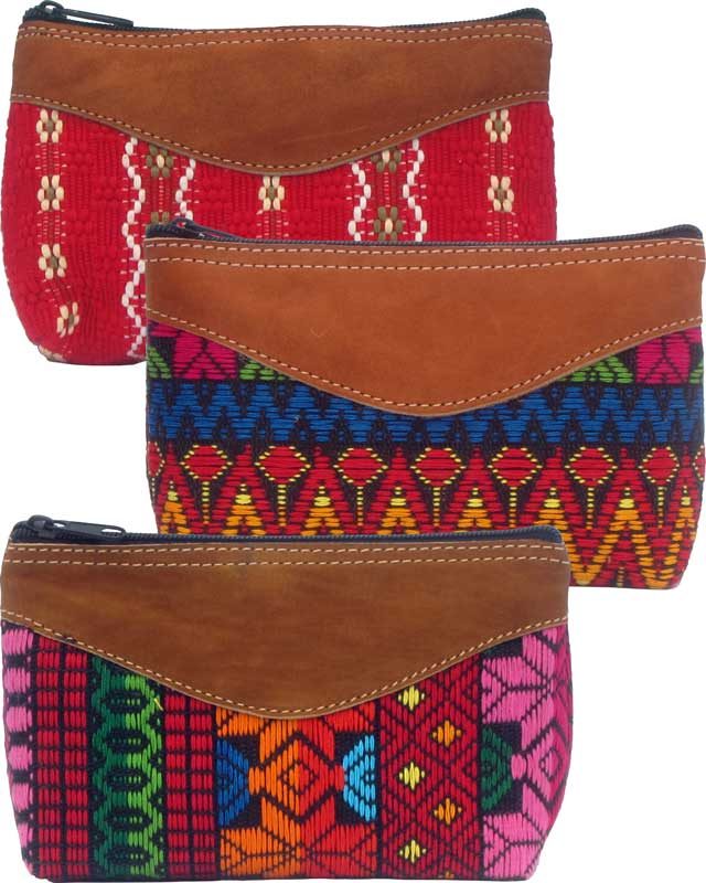 Large Cosmetic Purse with Suede Trim