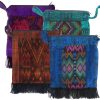 Over-Dyed Huipil Shoulder Bag with Fringe, 9 x 8 inches