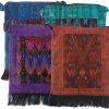 Over-Dyed Huipil Shoulder Bag with Fringe, 12 x 11 inches