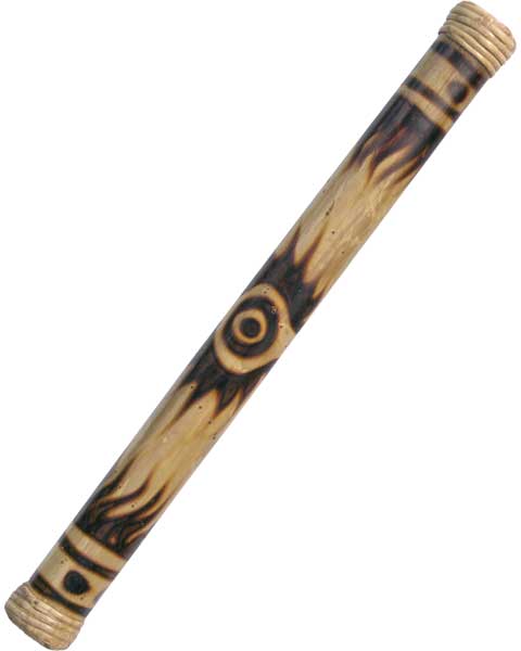 24 inches long Bamboo Rainstick with Burnt Spiral Design