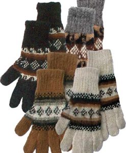 Alpaca Gloves with Knit Geometric Designs