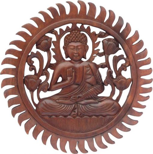 Wood Buddha Mandala, 12 inches