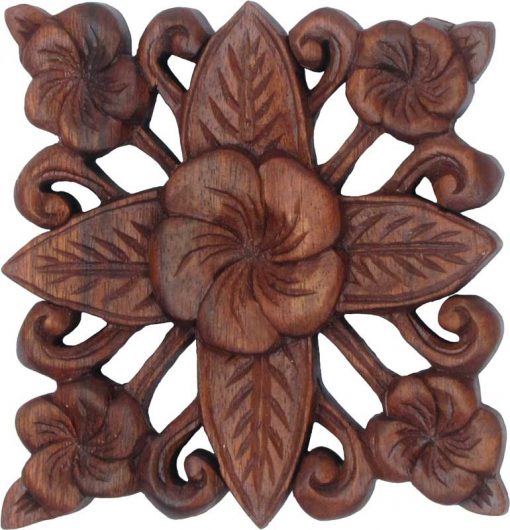 6 inch Floral Wood Carving