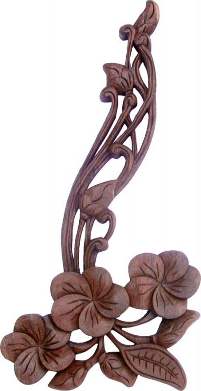 Floral Wood Carving, 16 inches