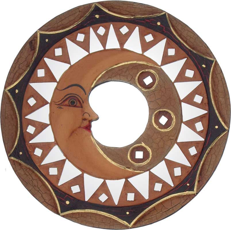 Small Natural Moon Mosaic Mirror