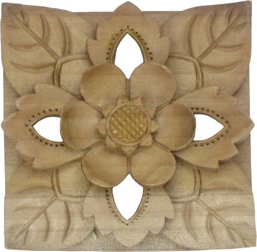 6 inch Floral Magnolia Wood Carving