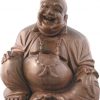 Laughing Buddha Brown Hardwood Carving