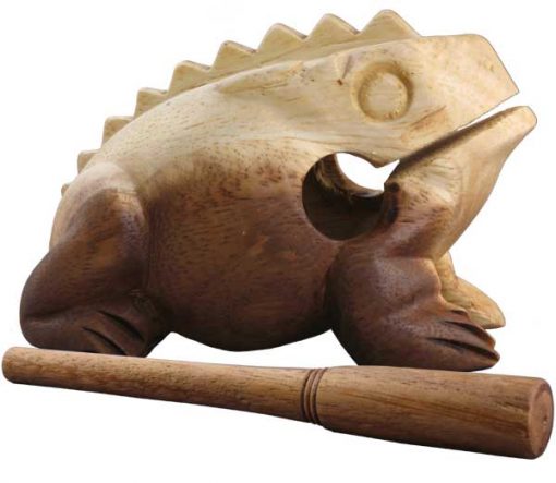 Large Wood Percussion Frog, 5" long