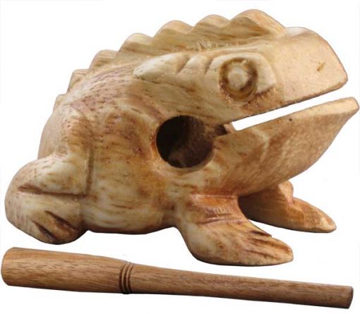 Extra Small Wood Percussion Frog, 2" long