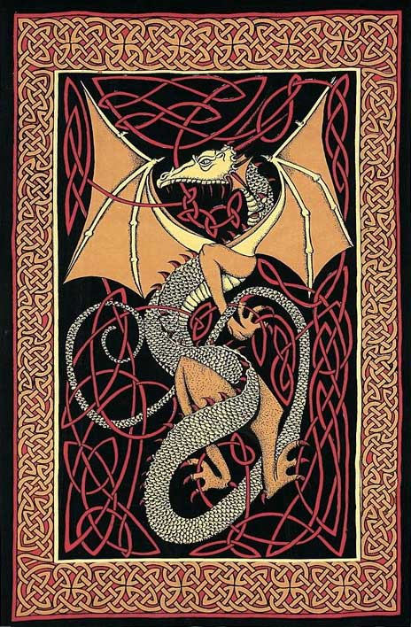 Celtic Knot Tapestry Bedspread | Celtic Dragon Tapestry