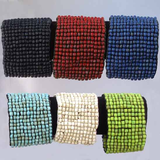 Glass Bead Elastic Band Bracelet in Seven Colors