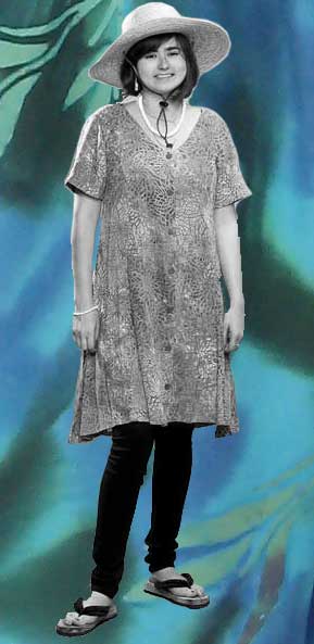 Green and Turquoise Short Island Dress