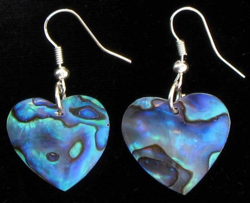 Heart Paua Shell Earrings