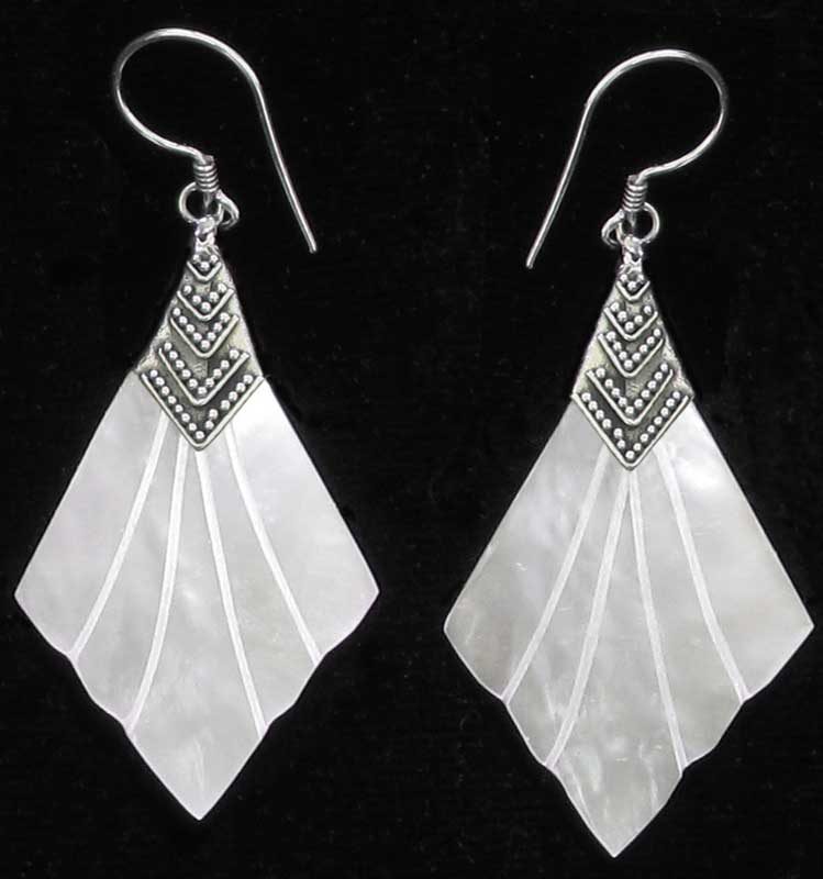 Mother of Pearl and Sterling Silver Earrings
