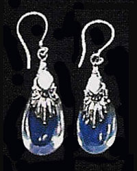 Small Sterling Silver & Opalized Glass Earrings