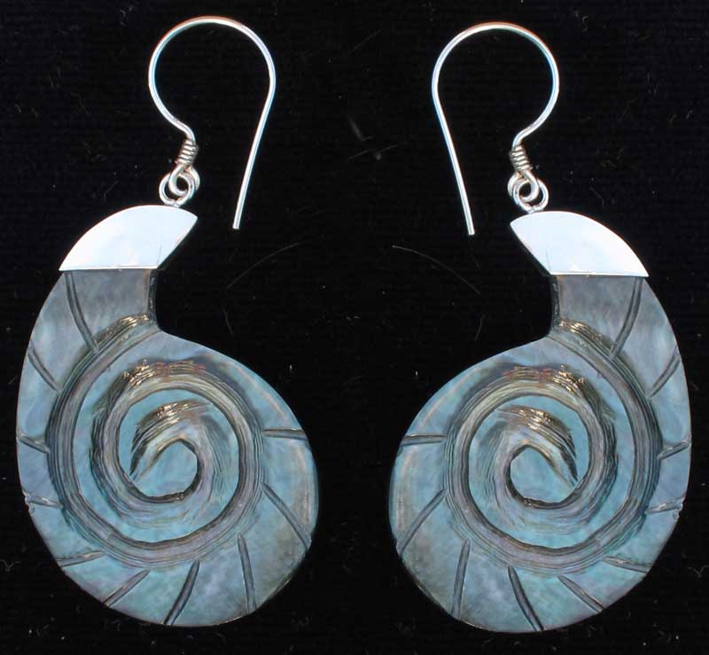 Shell and Sterling Silver Earrings