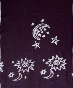 Black Sarong with White Moon & Stars