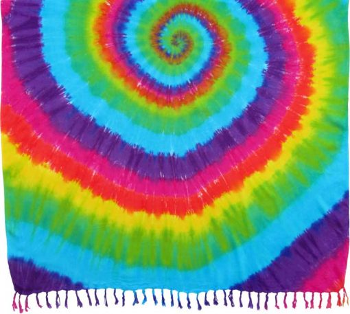 Rainbow Color Spiral Tie-Dye Sarong
