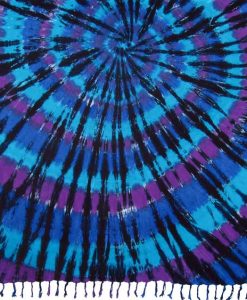 Turquoise and Purple Spiral Tie-Dye Sarong