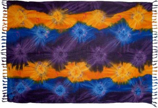 Tie-Dye Sarong in Purple, Blue & Yellow