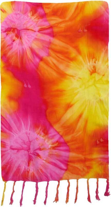 Yellow, Orange, & Pink Tie-Dye Sarong
