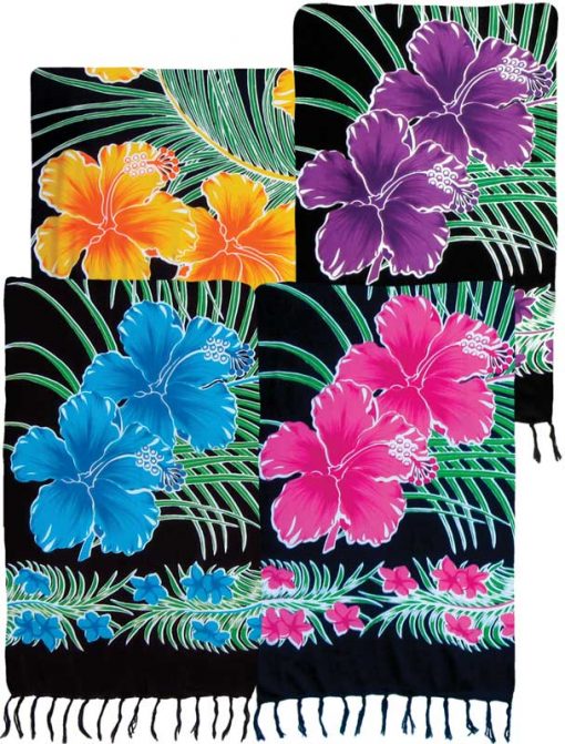 Hibiscus and Palm Print Sarong