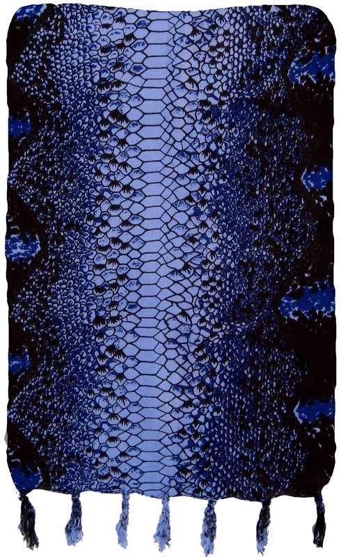 Snakeskin Animal Print Sarong in Blue