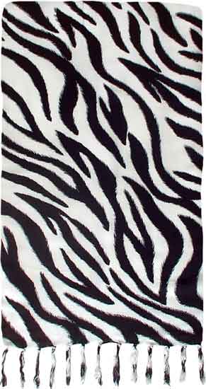 Zebra Print Sarong | Short Animal Print Pareo