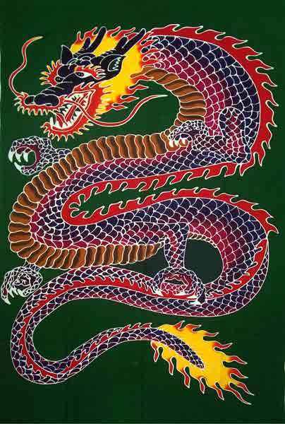 Hand-Painted Chinese Dragon Sarong