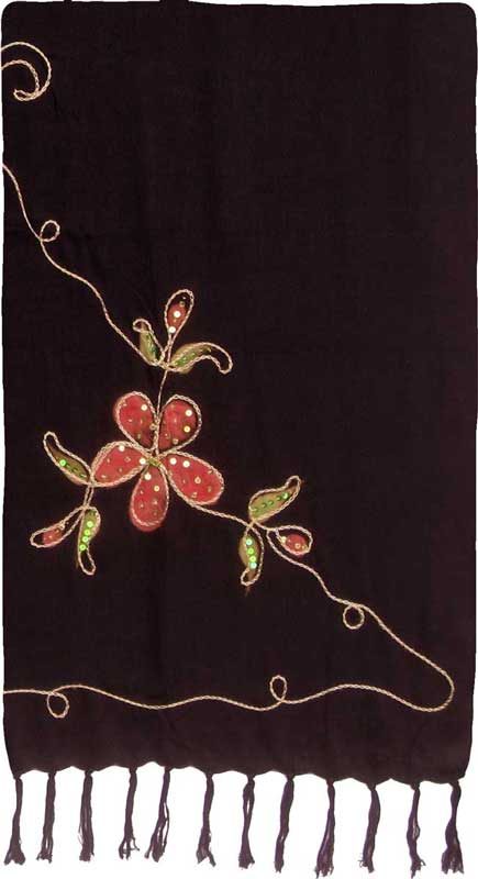 Embroidered Flower Sequin Premium Quality Sarong