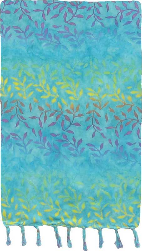 Turquoise Floral Ombre Batik Premium Sarong