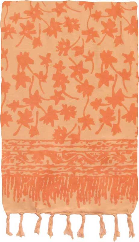 Orange Floral Premium Batik Sarong