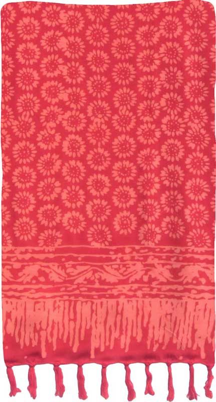 Red Sunflower Premium Batik Sarong