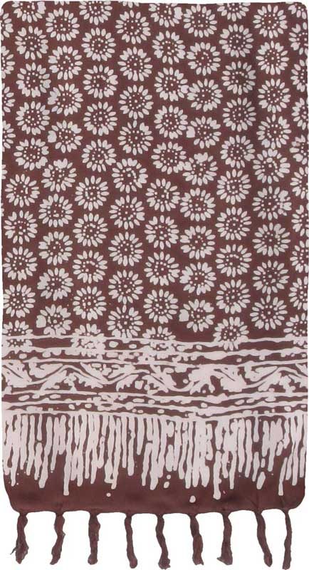 Brown Sunflower Premium Batik Sarong