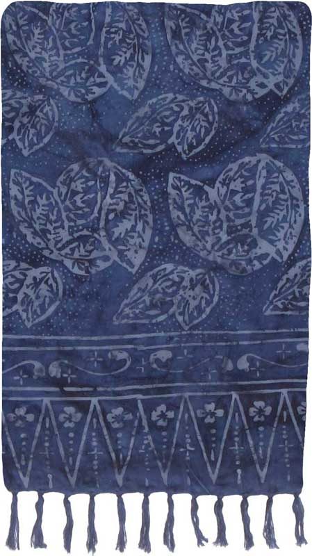 Midnight Blue Leaf Artisan Batik Sarong