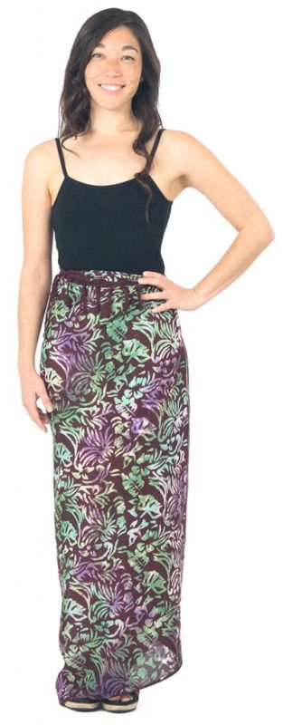 Sarong batik garden party maroon