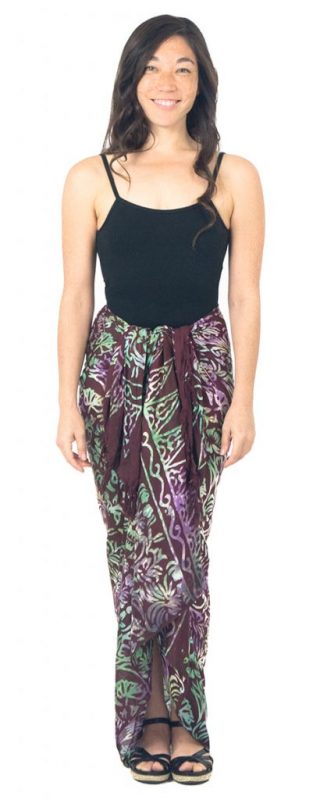 Sarong batik garden party maroon